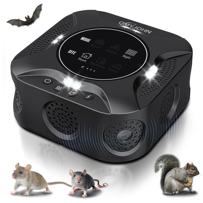 LED Display-Ultrasonic Pest Repeller Indoor,Multi-Mode Variable Frequency,with LED Strobe Light,Squirrel Repellent for House,Prevent Adaptation.Suitable for Houses,attics,garages,etc.