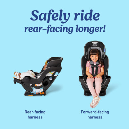 Graco Extend2Fit Convertible Baby Car Seat, Rear and Forward Facing, Adjustable Extension Panel for Extra Legroom, Kenzie