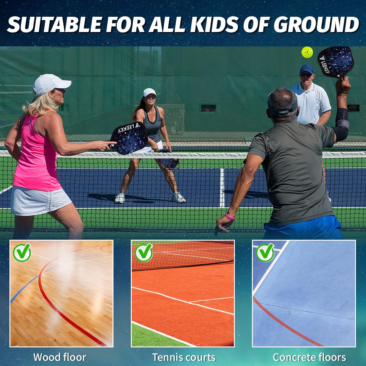 LEEKEY Pickleball Balls- 40 Hole Outdoor Pickleballs,4/12 Pack Pickleballs Set with Mesh Bag, High Bounce & Durable Pickle Balls,Pickleball Accessories,Sports Gift (4PCS)