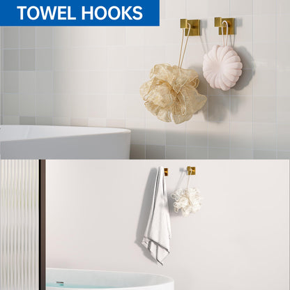 Hawkrown 10-Piece Bathroom Hardware Accessories Set, 23.6 Inch SUS304 Stainless Steel Towel Bar Set, Wall Mounted Bathroom Towel Holders, Towel Hooks with Toilet Paper Holder