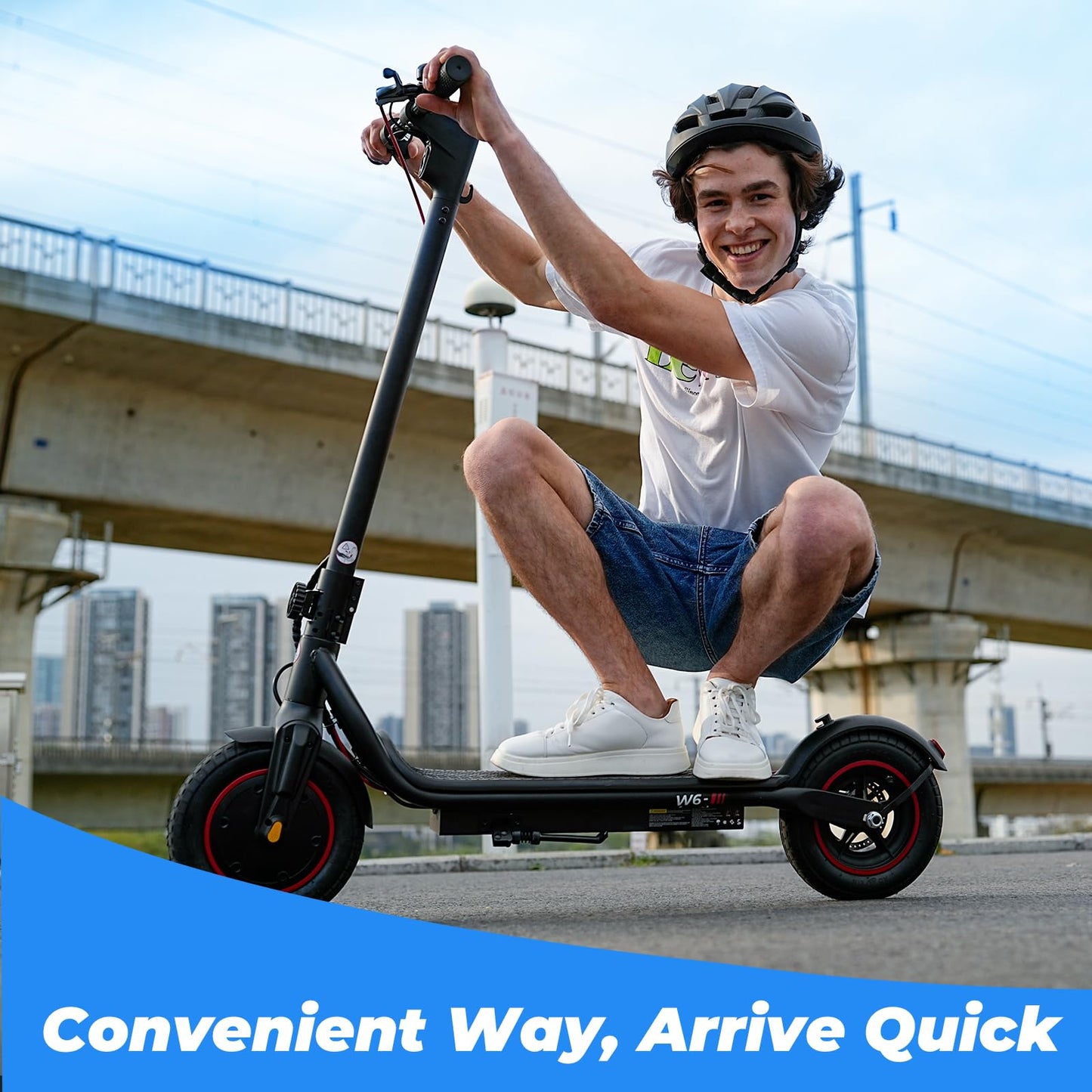 Escoone Electric Scooter for Adults, 500W Powerful Motor, 22 MPH Top Speed & 23 Miles Long Range, 10" Pneumatic Tires, Foldable E Scooter for Commuting with Double Braking System and Cruise Control