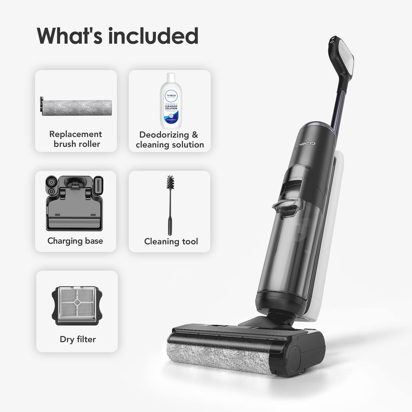 Tineco Floor ONE S5 PRO 2 Cordless Wet Dry Vacuum Smart Hardwood Floor Cleaner Machine, One-Step Cleaning Mop for Sticky Messes and Pet Hair, LCD Display, APP, Voice Guide with Ultra Mode