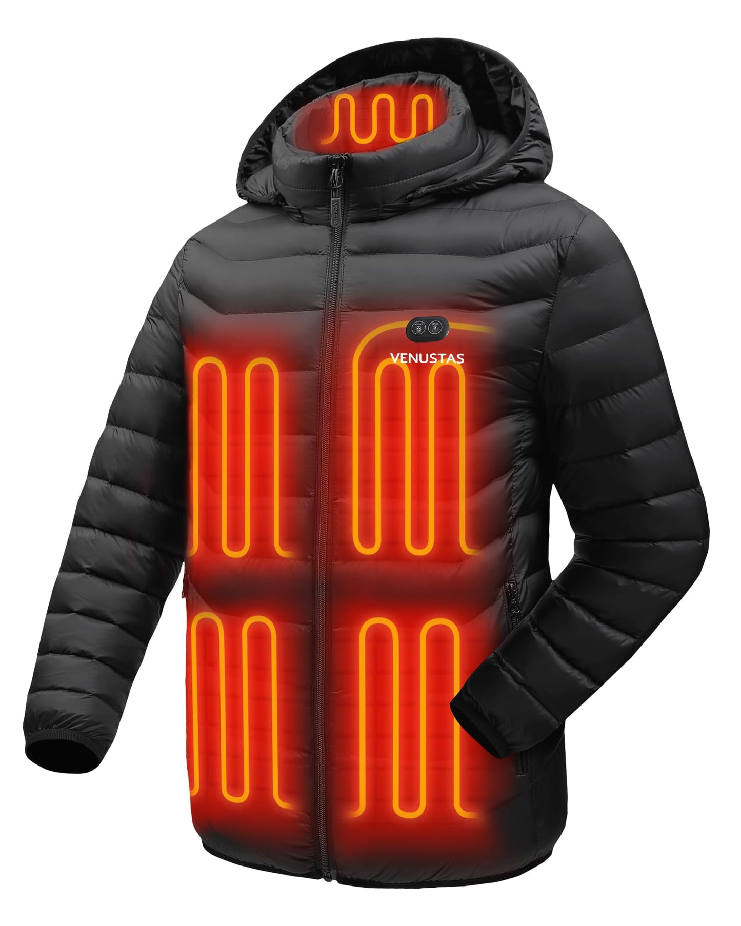 Venustas Unisex Dual-Control Heated Jacket, Water-resistant Heated Coat for Women and Men with Battery Included