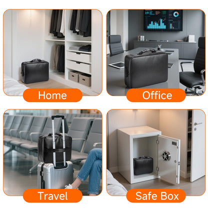 Fireproof Document File Organizer Bag, 5200°F Portable File Organizer with Lock, 16 Layer File Box Waterproof and Heat Insulated Safe Storage for Important Documents, Laptop, and Files and More