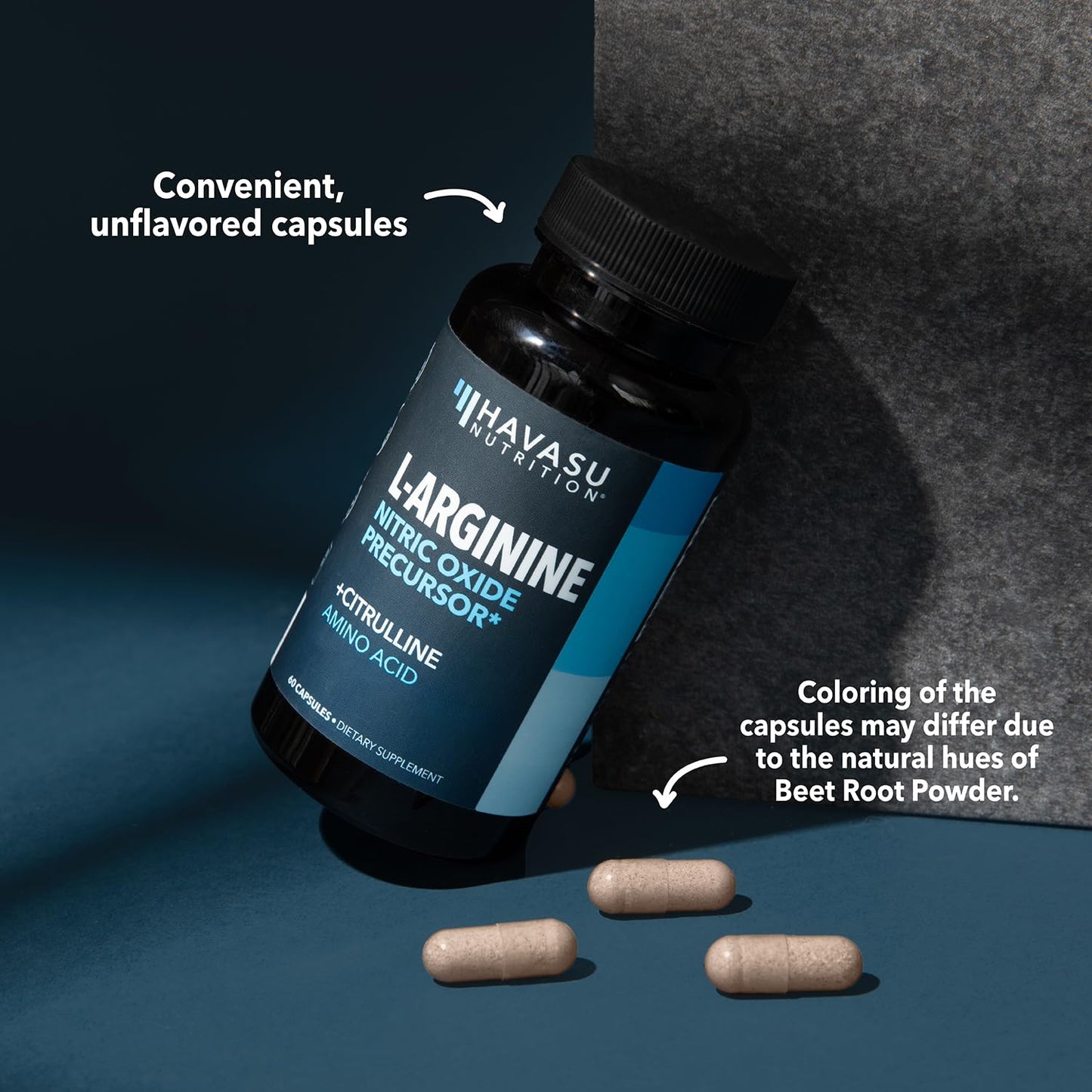 L-Arginine Capsules Nitric Oxide Supplement for Men with L-Citrulline - 1200mg L Arginine and L Citrulline Blend - Non-GMO Veggie Capsule for Performance, Endurance and Muscle - 1 Month Supply
