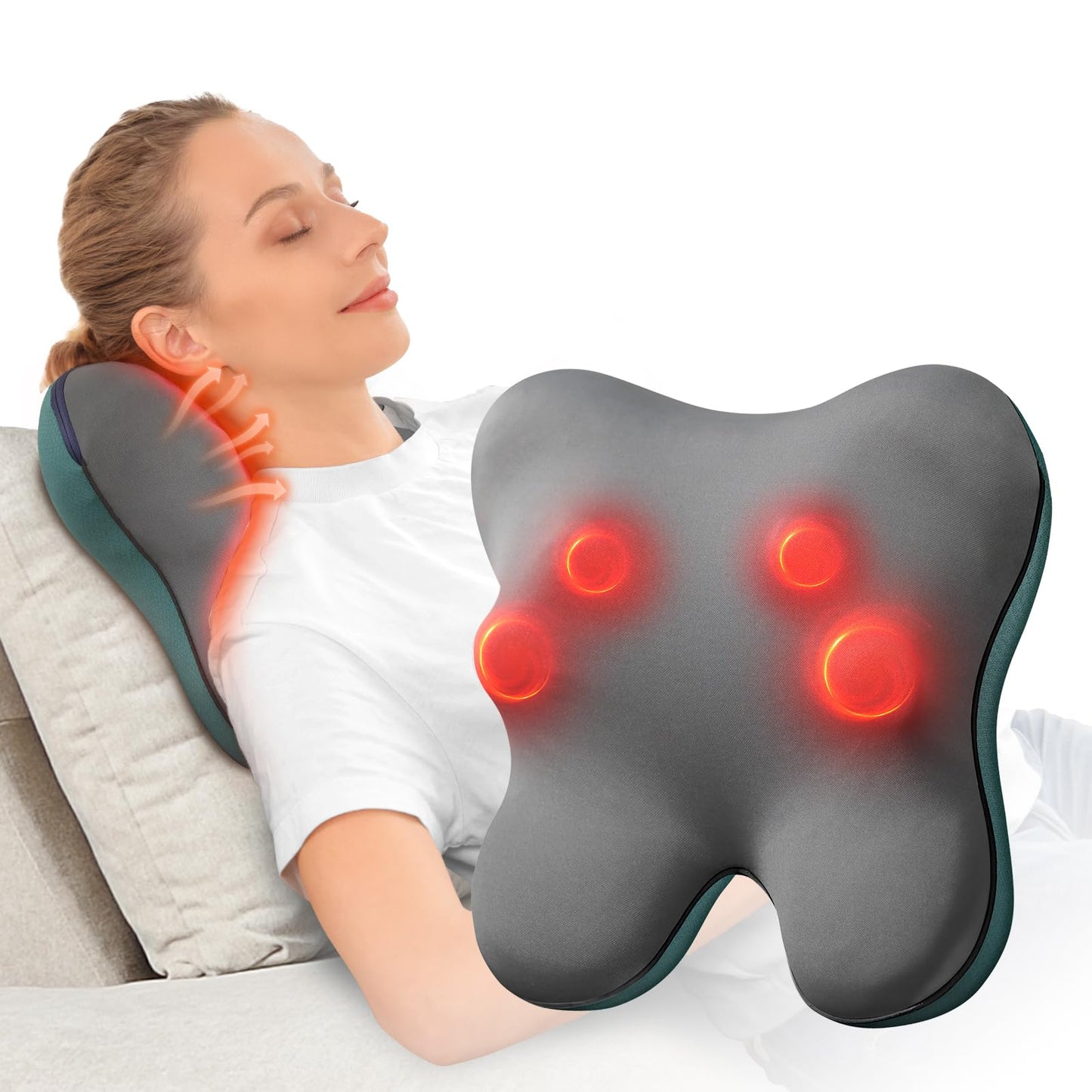 BOB AND BRAD Back Massager with Heat FSA HSA Eligible, EZBack Corded Neck Massager for Pain Relief Deep Tissue, Shiatsu Back Shoulder and Neck Massage Pillow, Full Body Use, Ideal Gifts for Women Men