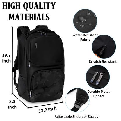 BJIAX Business Backpack for Men, High Tech Laptop Backpack with USB Charging Port and Ergonomic Design, 40L Waterproof Travel Work College Commuter Backpack Fits 17.3 Inch Tablet, Notebook