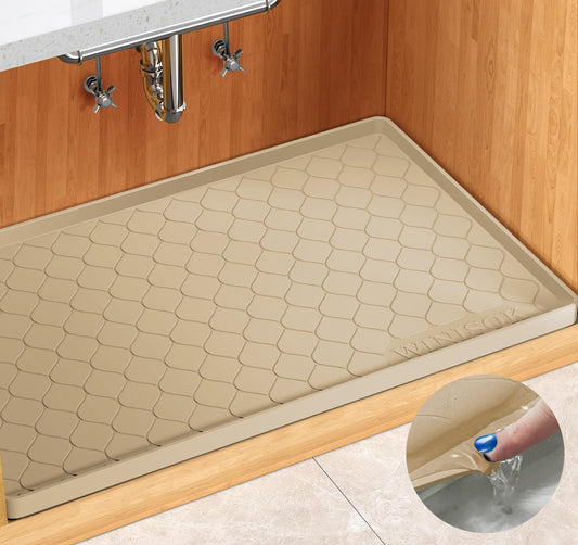 Winisok Waterproof Under Sink Mat 28" x 19" Cabinet Liner for Kitchen and Bathroom, Shelf and Counter Protector, Organizers and Storage, Silicone Drip Tray, Gadgets and Accessories