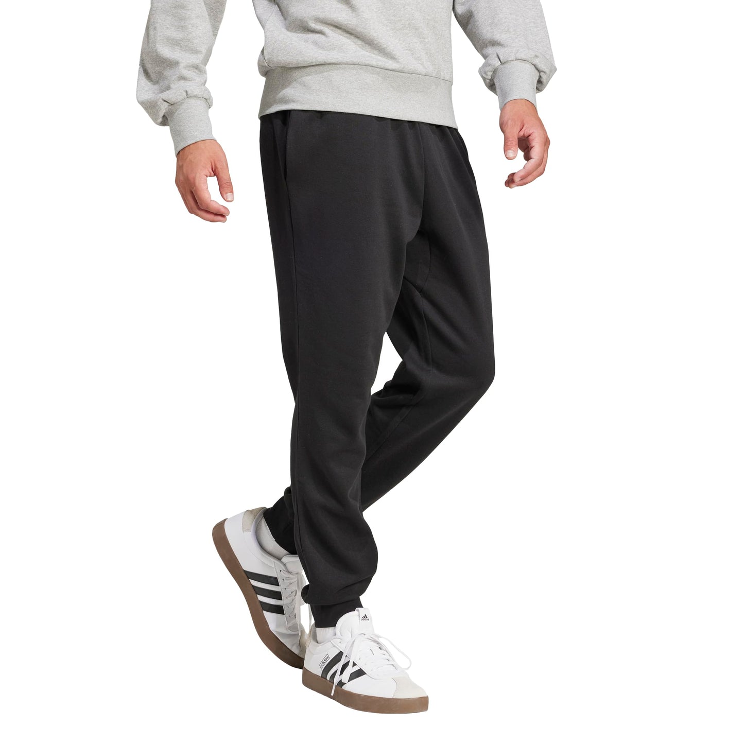 adidas Men's Essentials FeelCozy Fleece Pants, Black/White, 3X-Large/Tall