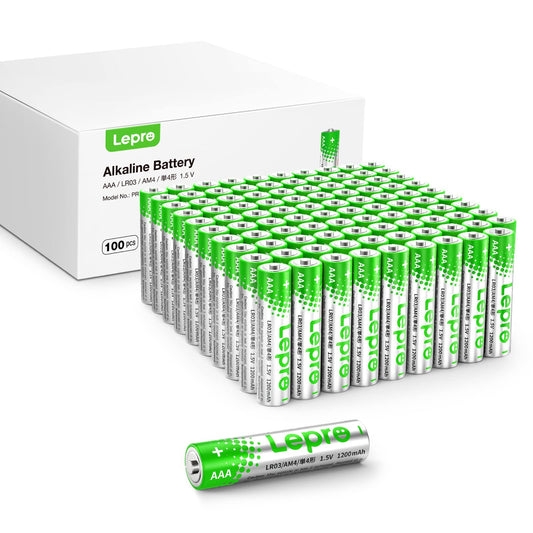 Lepro AAA Batteries 100 Pack, Triple A Batteries with Ultra Long-Lasting Power – High Performance, 1.5V Leak-Proof, Corrosion-Resistant Alkaline AAA Batteries, Ideal for Home & Office Devices