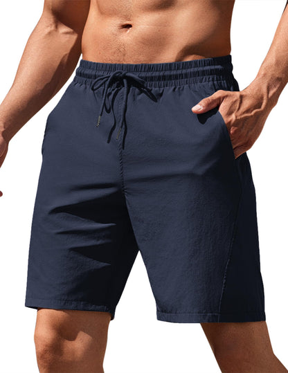COOFANDY Men's Lightweight Athletic Shorts Elastic Waist drawstring shorts with Pockets Navy Blue