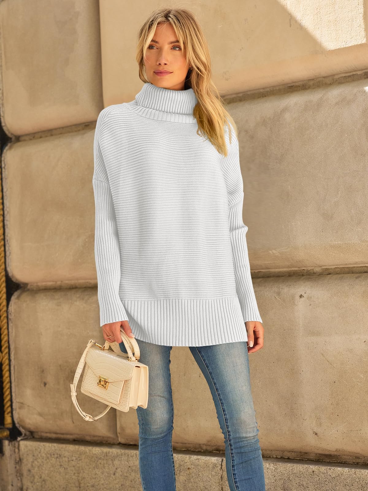 LILLUSORY Womens Turtleneck Oversized Tunic Early Fall Fashion Must Have Sweaters 2025 Casual Long Pullover Plus Size Winter Cute Poncho Cozy Work Old Money Clothes Outfits Clothing Tops Leggings