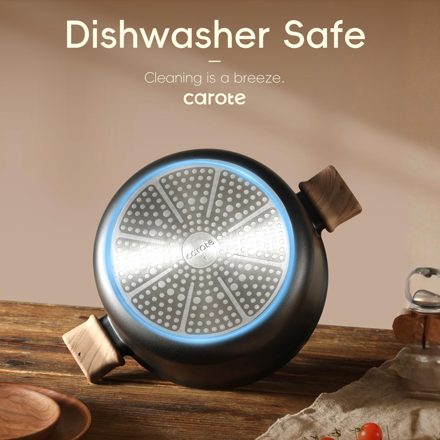 CAROTE Nonstick Soup Pot With Lid, 7.9Qt Non Stick StockPot Large Cooking Pot with Lid, Titanium - containing Soup Pot, Induction Compatible, PFOA/PFOS Free