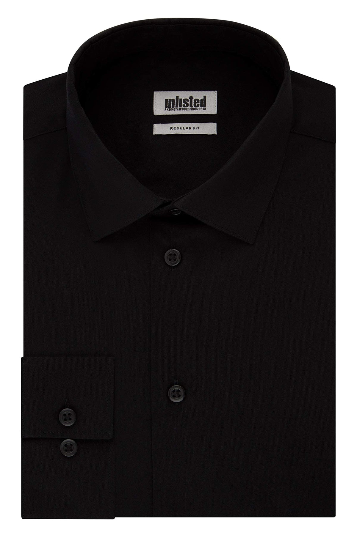 Unlisted by Kenneth Cole mens Regular Fit Solid Dress Shirt, Black, 15 -15.5 Neck 32 -33 Sleeve US