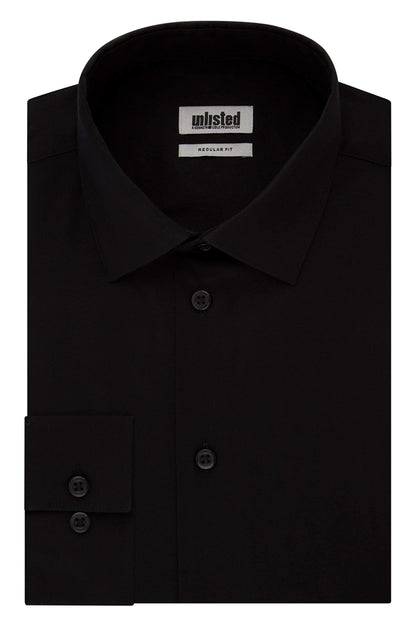 Unlisted by Kenneth Cole mens Regular Fit Solid Dress Shirt, Black, 15 -15.5 Neck 32 -33 Sleeve US