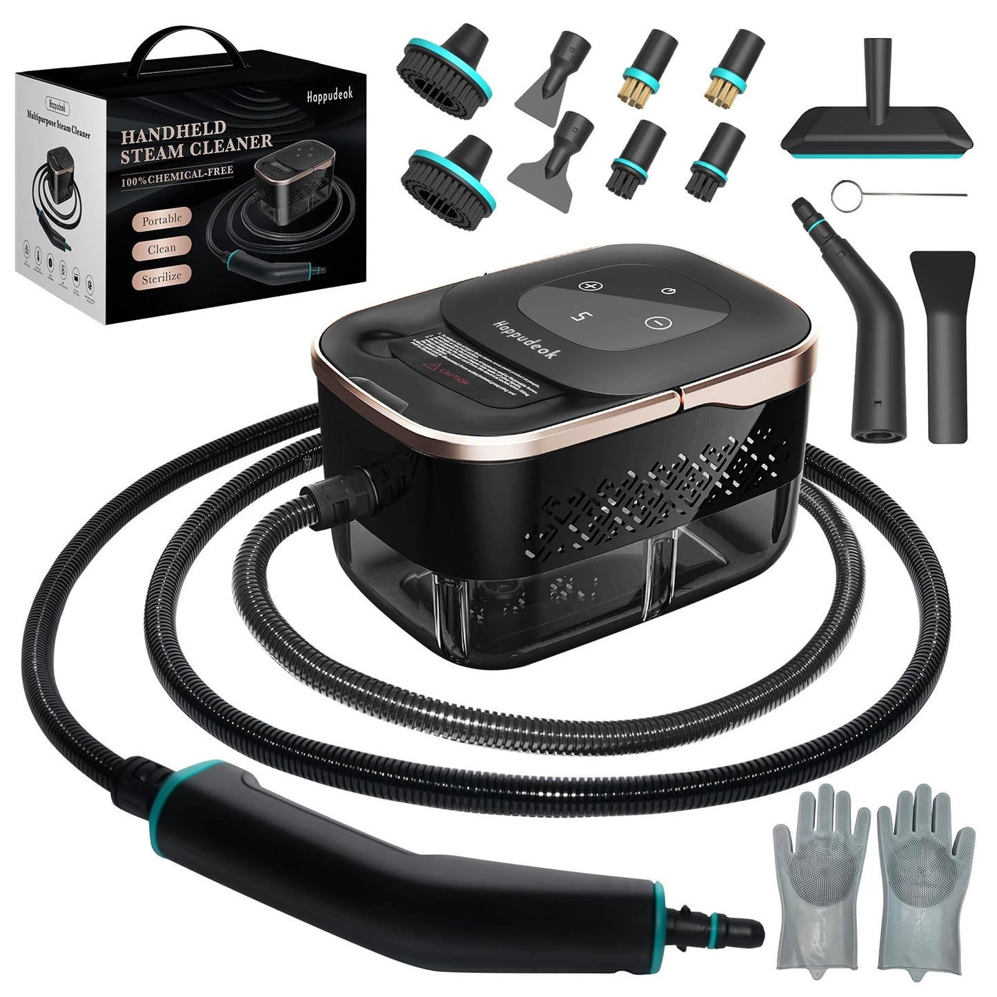 Steam Cleaner,15s Heat-Up 42.27oz Tank,2500w Handheld Steam Cleaner for Home with 15 pcs Accessories,Portable Steamer for Cleaning,kitchens,Grease,bathrooms,Grout,Tile,Bed Bugs,Floor,Couch and Car
