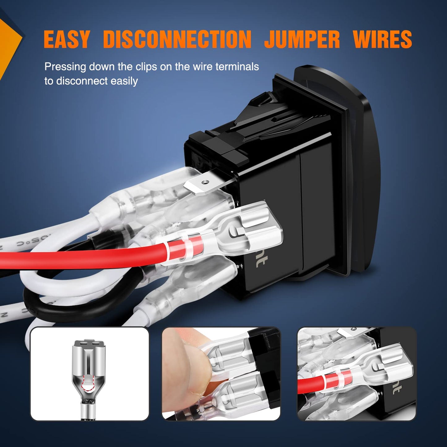 Nilight Waterproof Rocker Switch Toggle ON/Off/ON DPDT 7Pin 12V 24V Jumper Wires Winch Pump for Cars Trucks Caravans Boats RV SUV ATV UTV