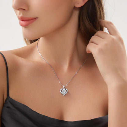 DALOJOE Moissanite Necklace for Women, 1-3 Carat Heart Necklace Engraved with 'I LOVE YOU', Birthday Gift for Wife, Anniversary Present for Wife Women, Jewelry Gifts for Valentine's Day