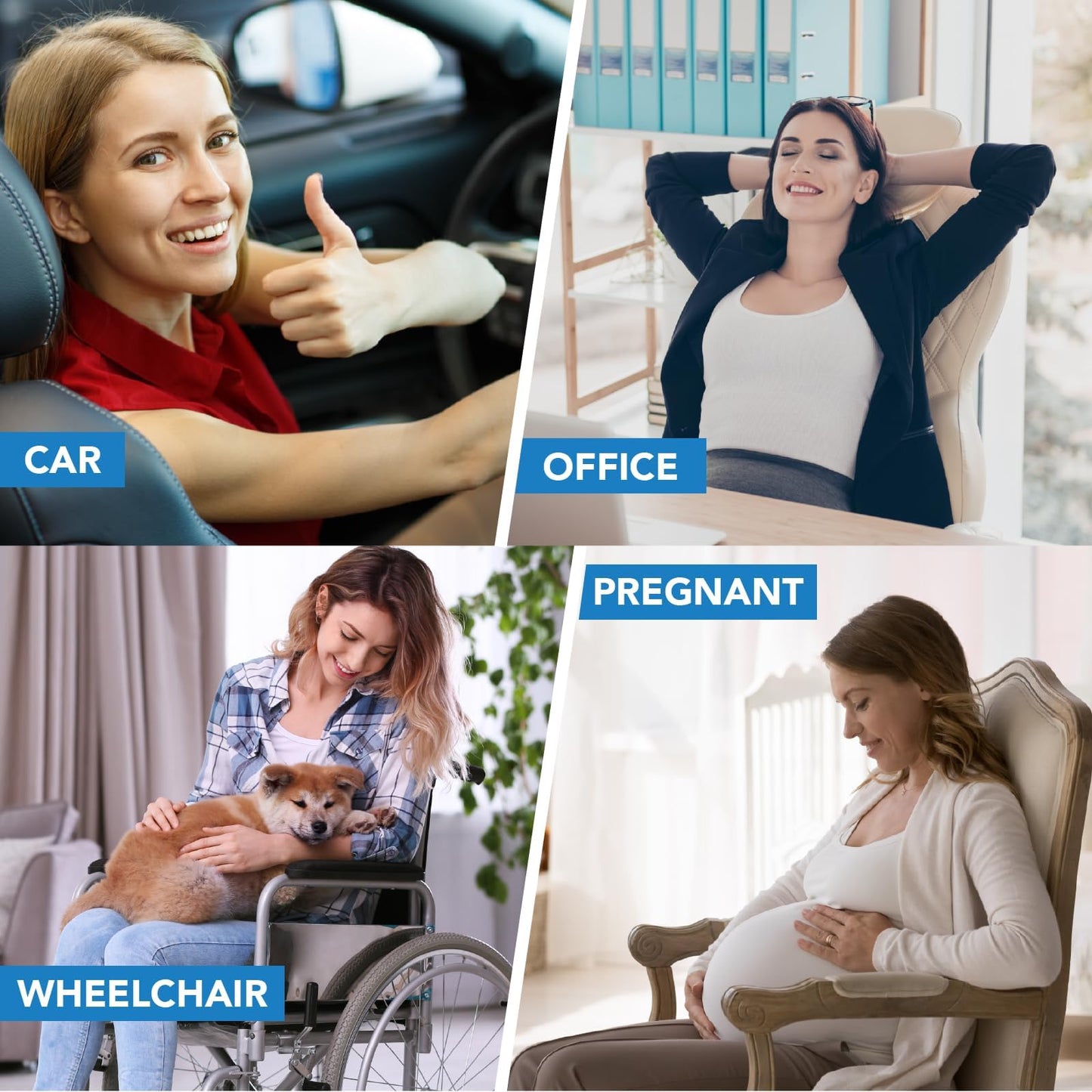 Lofty Aim Lumbar Support Pillow for Car, Memory Foam Lumbar Pillow for Lower Back Pain Relief - Back Cushion for Driving, Chair Support for Car-Office Chair, Wheelchair - Black