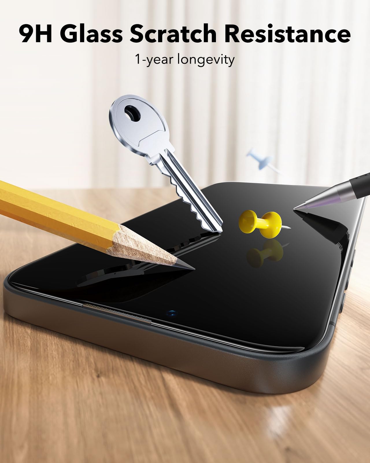 ESR 3 Pack for iPhone 16e/ iPhone 14/ iPhone 13/13 Pro Screen Protector, Military Grade Shatterproof, 9H Hardness, Tempered Glass with UltraFit Tray