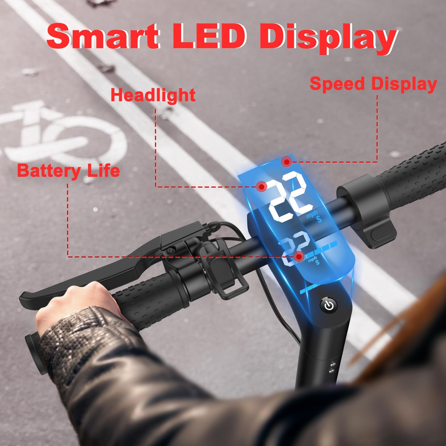 Maxshot Electric Scooter, 8.5" /10" /14" Tire, 16/19/22 Mph Top Speed, 12/16/21/27/28/49/50 Miles Long Range, Folding Escooter for Adults and Kids with Seat Bag, Dual Braking, Dual Suspension, App