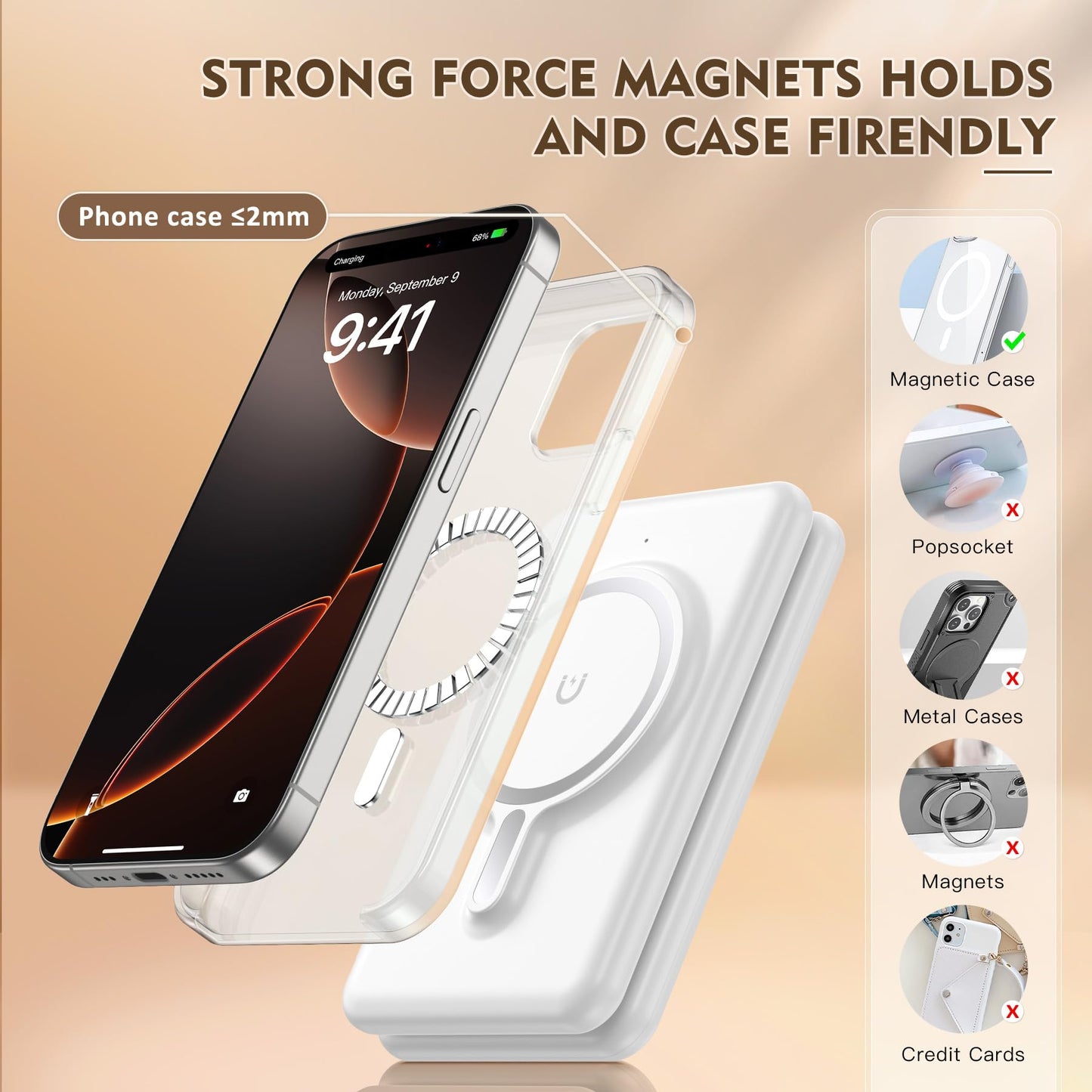 Magnetic Wireless Charger for iPhone: 3 in 1 Travel Charging Station for Apple Devices for iPhone 16 15 14 13 12 Pro Max Plus - Foldable Charging Pad for Apple Watch Series & Airpods 3 2 Pro