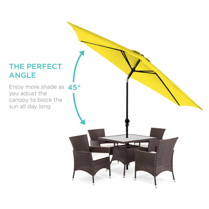 Best Choice Products 10ft Outdoor Table Compatible Steel Polyester Market Patio Umbrella w/Crank and Easy Push Button Tilt - Yellow