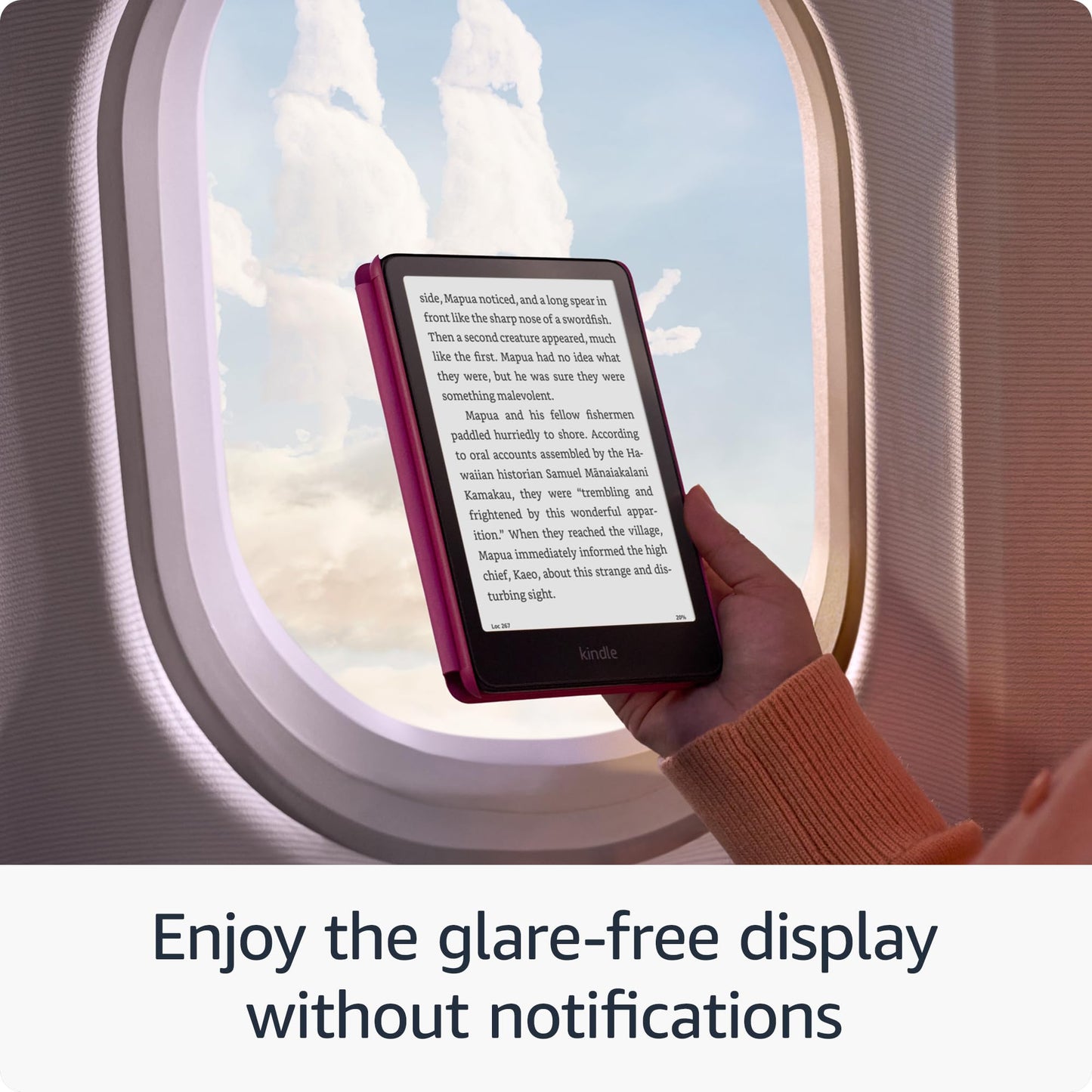 Kindle Paperwhite Essentials Bundle including All-new Kindle Paperwhite (16GB) - Raspberry, Fabric Cover - Raspberry, and Power Adapter