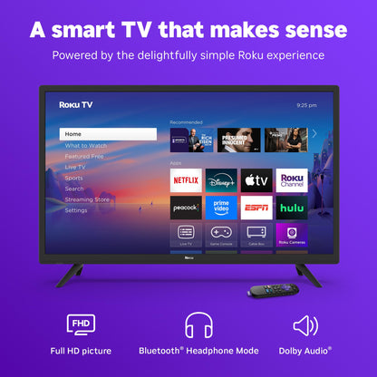 Roku Smart TV 2025 – 32-Inch Select Series, 1080p Full HD TV TV with Voice Remote – Flat Screen LED Television with Wi-Fi for Streaming Live Local News, Sports, Family Entertainment