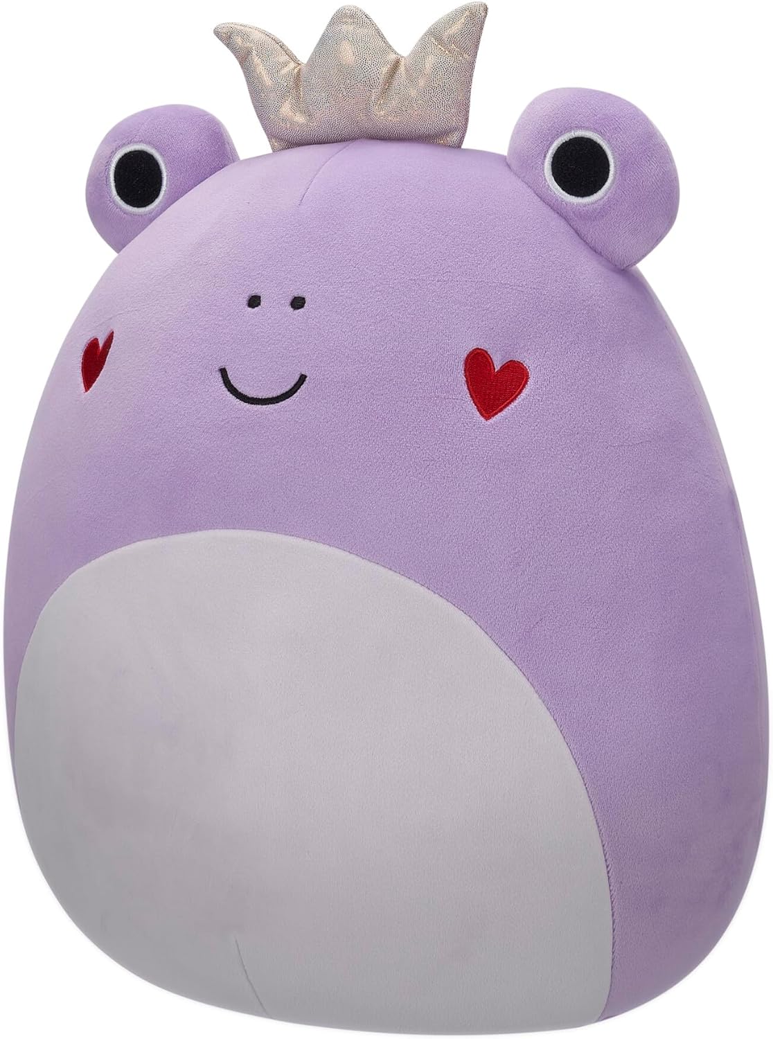 Squishmallows Original 14-Inch Francine Purple Frog with Heart Cheeks and Gold Crown - Official Jazwares Large Plush