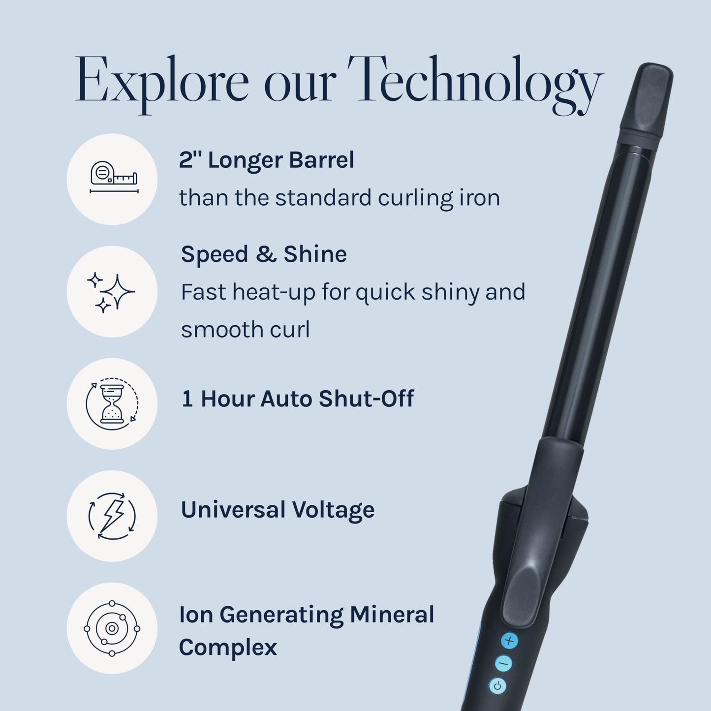 Bio Ionic Long Barrel Styler, 0.75" Curling Iron with Moisture Heat Technology & NanoIonic MX, Verstatile Curling Wand with Longer Barrel for Small Tight Curls & Spirals