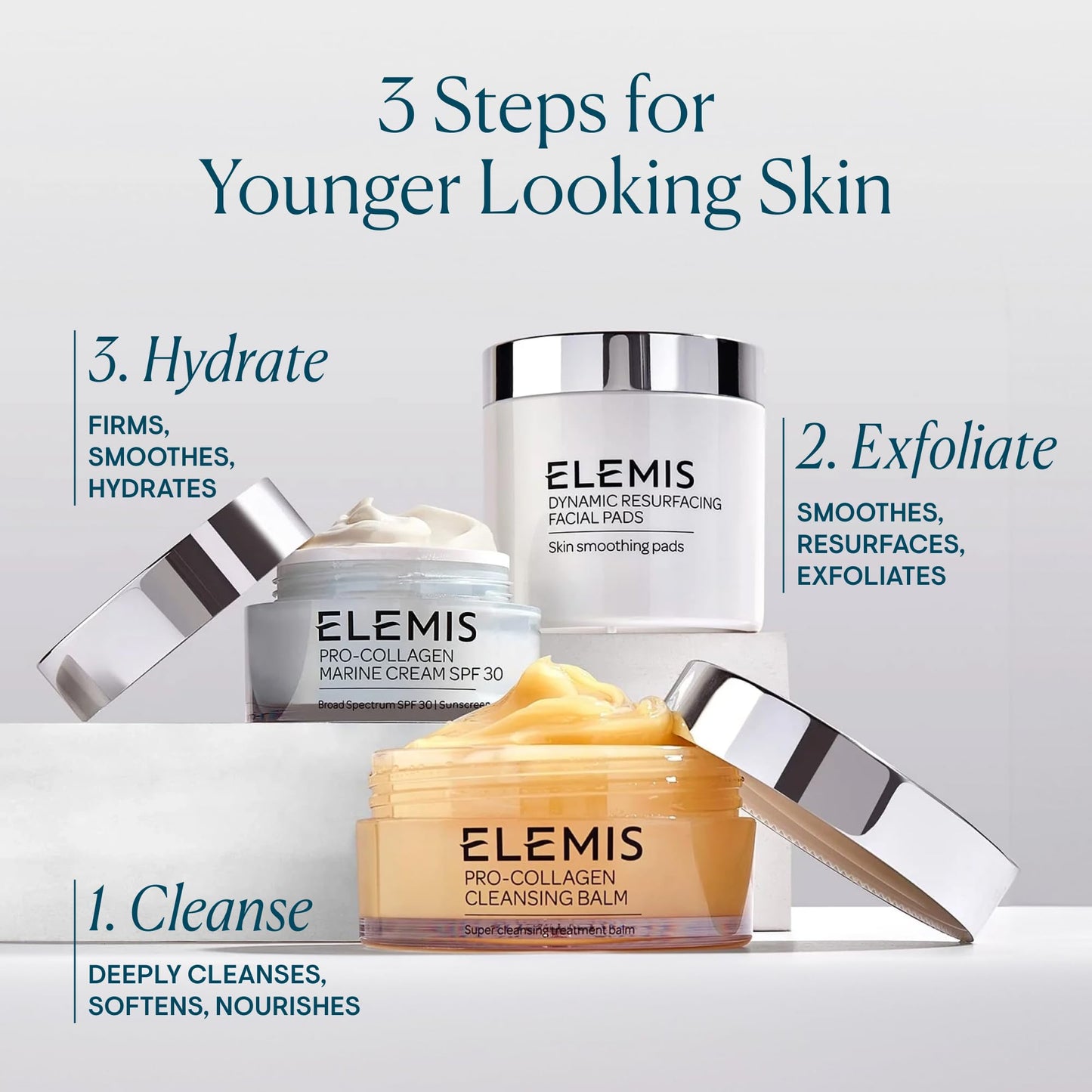 ELEMIS Dynamic Resurfacing Facial Pads - Blackhead Refining Treatment - Gentle Daily Skin Resurfacer - Lactic Acid, Tri-Enzyme - 60-Count Jar