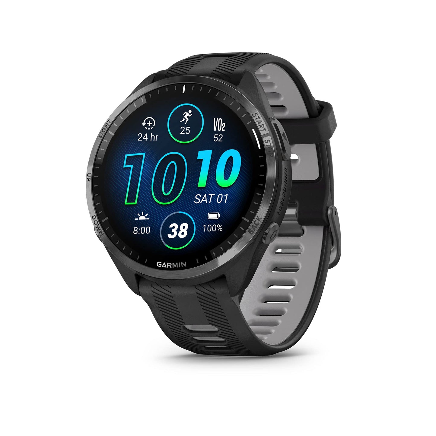 Garmin Forerunner® 965 Running Smartwatch, Colorful AMOLED Display, Training Metrics and Recovery Insights, Black and Powder Gray, 010-02809-00