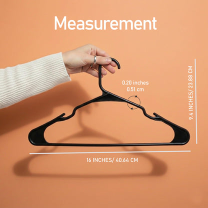 Utopia Home Plastic Hangers 100 Pack - Perfect Space Saving Clothes Hanger - Durable and Strong - Perfect Closet Organizers with Shoulder Grooves (Black)