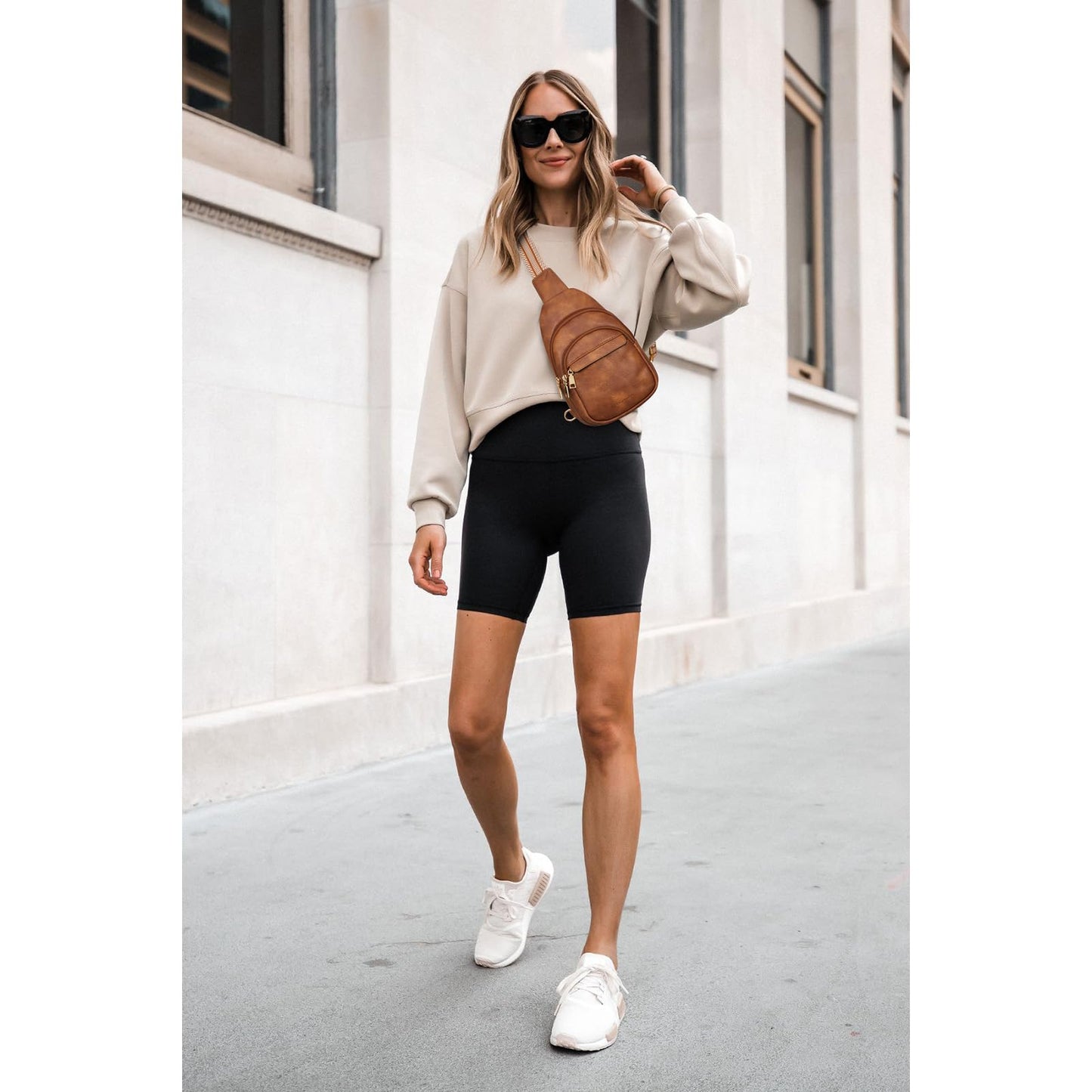 BOSTANTEN Small Sling Bag for Women Leather Crossbody Bags Fanny Pack Chest Bag for Travel, Brown