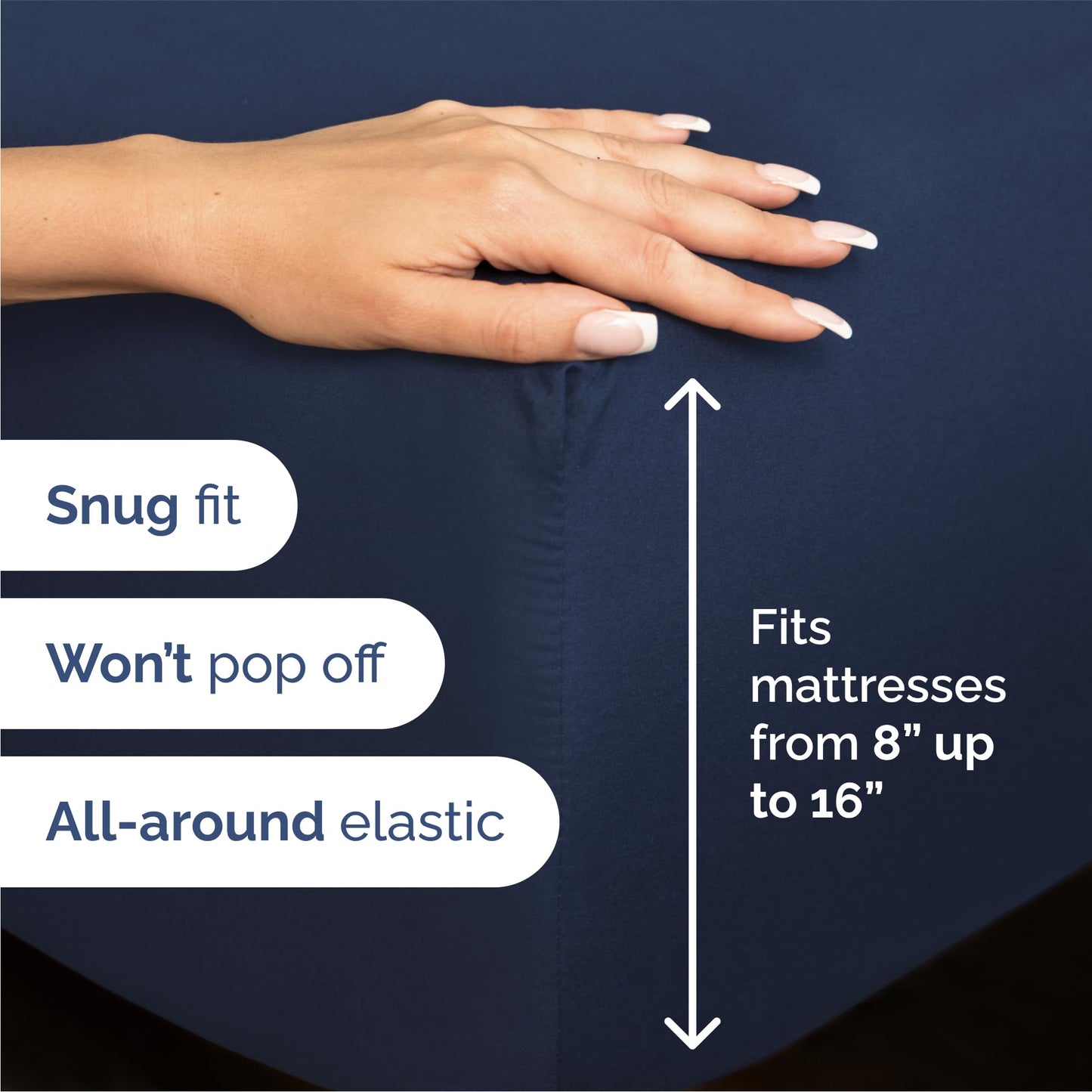 CGK Unlimited Queen Size 4 Piece Bed Sheet Set - Comfy Breathable & Cooling - Hotel Luxury Bed Sheets - Deep Pockets, Easy-Fit, Soft and Wrinkle Free - Navy Blue Oeko-Tex