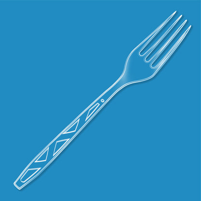 Amazon Basics Disposable Clear Plastic Forks, Premium Quality, 100 Count, Large Pack