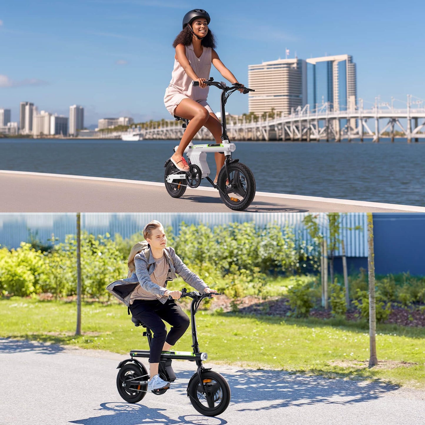 isinwheel U1 Electric Bike for Adult 750W Peak Motor, 20 mph Folding Ebike, 14" Adults Electric Bicycles with Smart Uphill, 280.8Wh Battery, 25 Miles PAS Range, Mini E Bikes for Adults and Teens