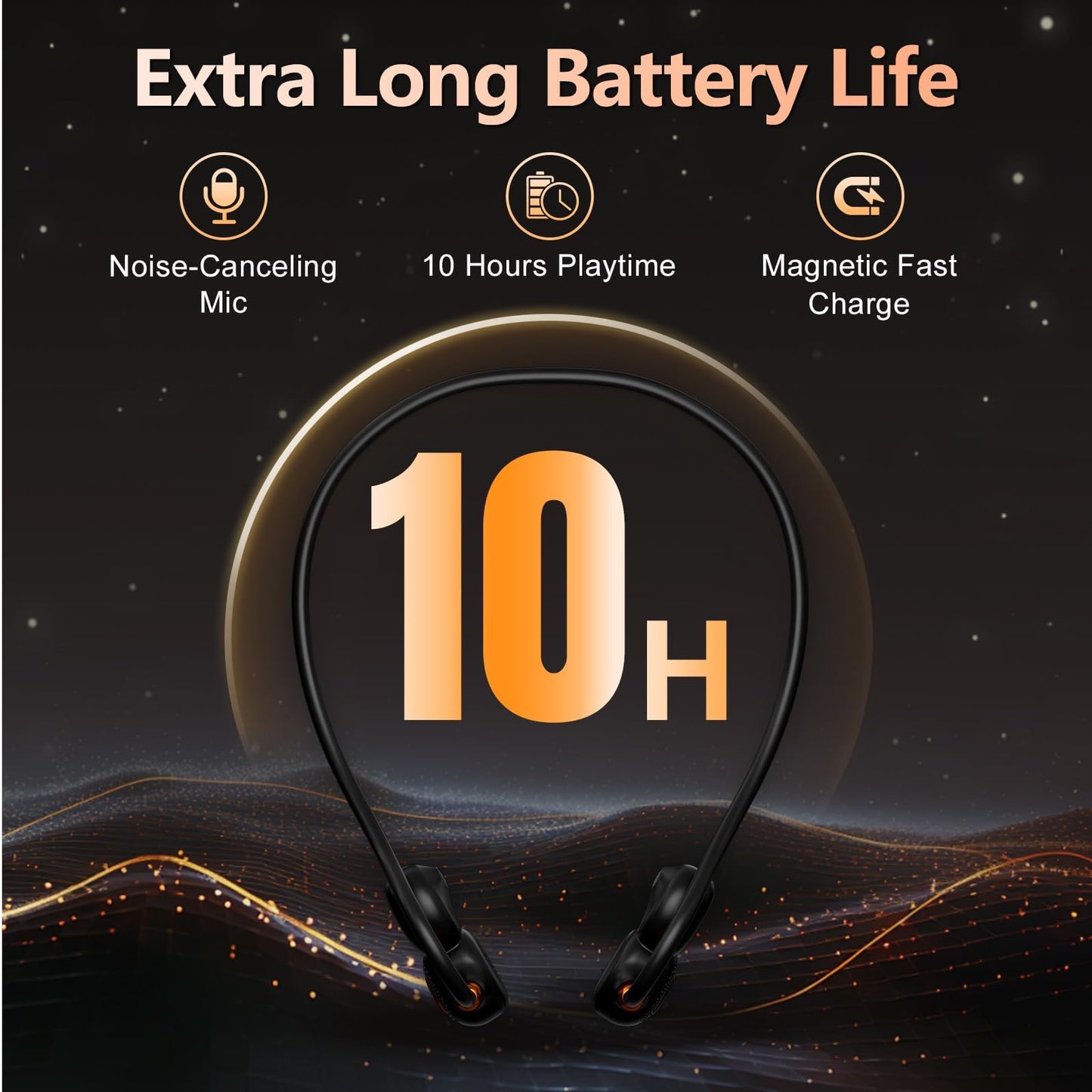 Ortizan Open Ear Headphones, Bluetooth 5.3 Wireless Air Conduction Headphones Sport Earbuds, Premium Sound, IPX6 Waterproof, Clear Call, 19g Lightweight Earphones for Running Cycling Workouts (Black)