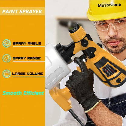 Paint Sprayer High Power Electric Spray Paint Gun with Adjustable Spray Width Knob,1400ML Container,4 Nozzles & 3 Patterns,Easy to Clean for House Painting Midium Yellow