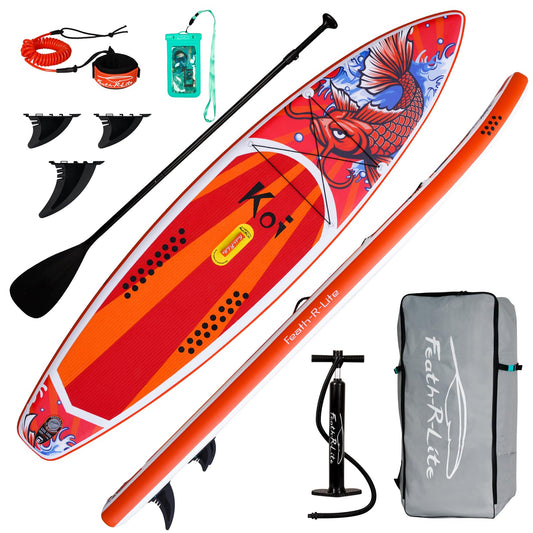 FEATH-R-LITE Inflatable Stand Up Paddle Board SUP with Premium Paddleboard Accessories, Advanced Multifunctional Paddle Boards Wide Stable Non-Slip Deck for Adults and Youth 11'6''x33''x6''