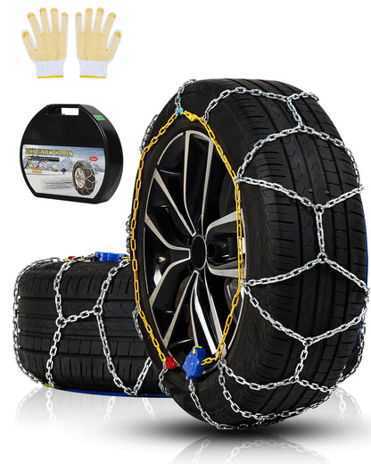 Auto Fixing Snow Chains Tire Chains For Cars Suv Pickup Trucks - Auto Fixing 1 Min Quick Fit AND Easy Installation, Reusable Universal Emergency Traction Snow Chains - Set of 2（HKN140）