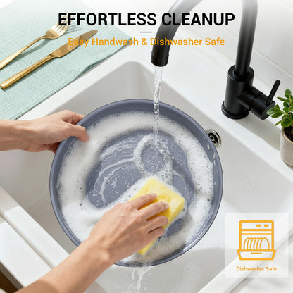 Ammeloo 18 Pcs Ceramic Pots and Pans Set Non Stick Kitchen Cookware Set with Detachable Handle, Non Toxic Cooking Set with Removable Handle for RVs, Camping, Fridge, Dishwasher/Oven Safe