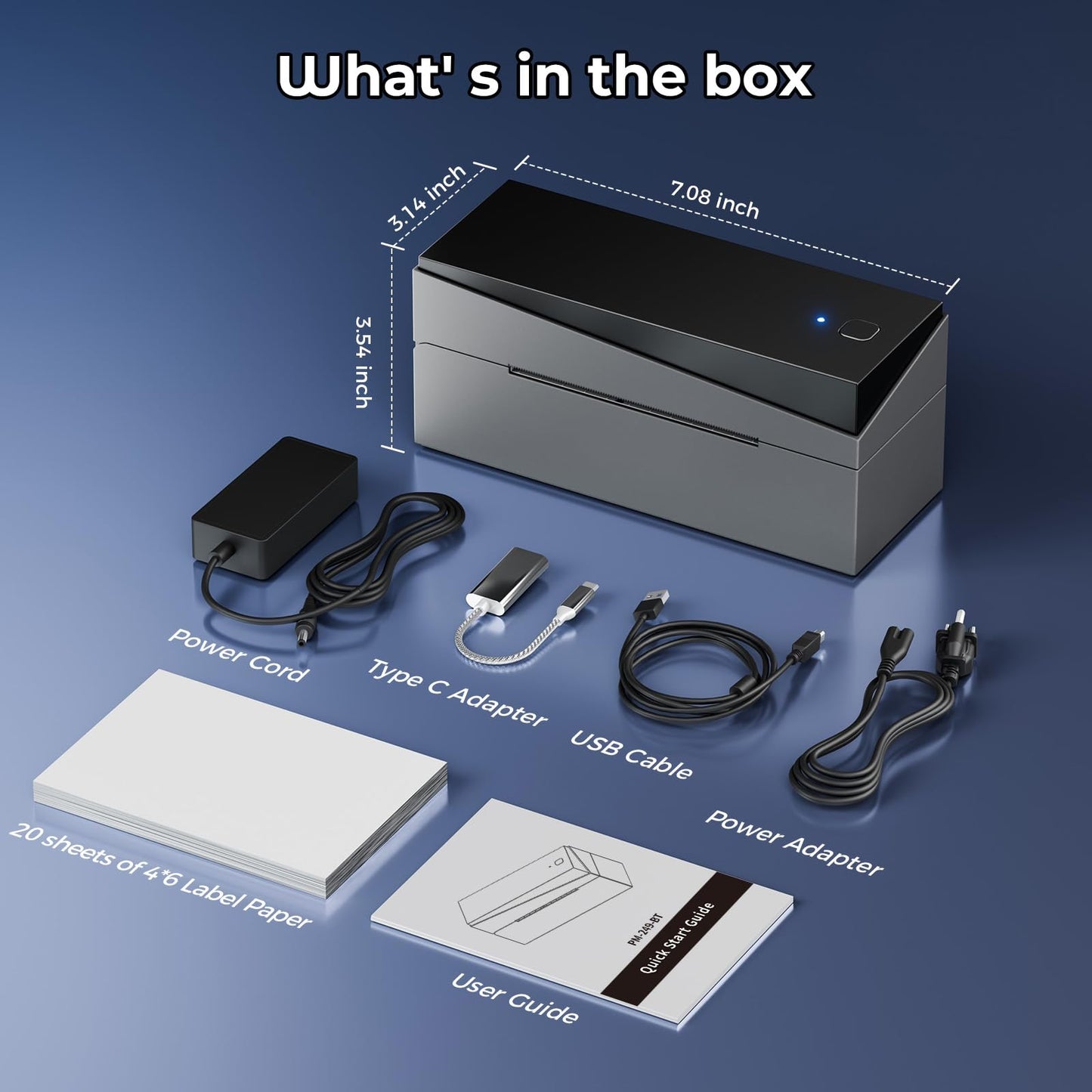 Omezizy Bluetooth Shipping Label Printer 4x6, 249BT Thermal Label Printer 4x6 for Small Business, Shipping Packages, Office, Home, Compatible with Android iPhone iPad Windows macOS Tiktok USPS Etsy