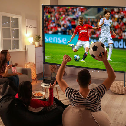 Outdoor-Projector-Screen-with-Stand - 120 inch Portable Projector Screen Indoor Outdoor Projector Screens 16:9 4K HD Lightweight Movie Screen with Carry Bag for Backyard Movie Night