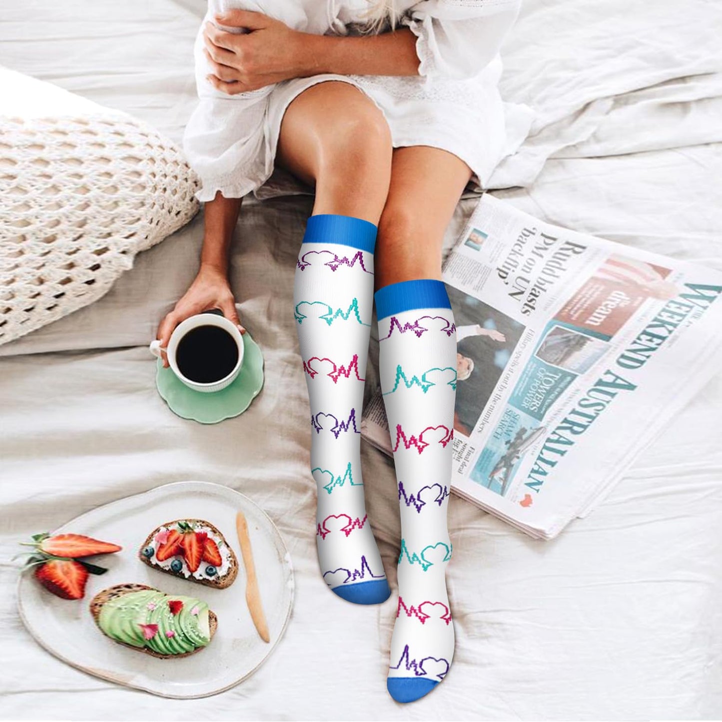 Bluemaple 6 Pack Copper Compression Socks for Women Circulation-Best Support for Medical, Running, Nursing, Athletic