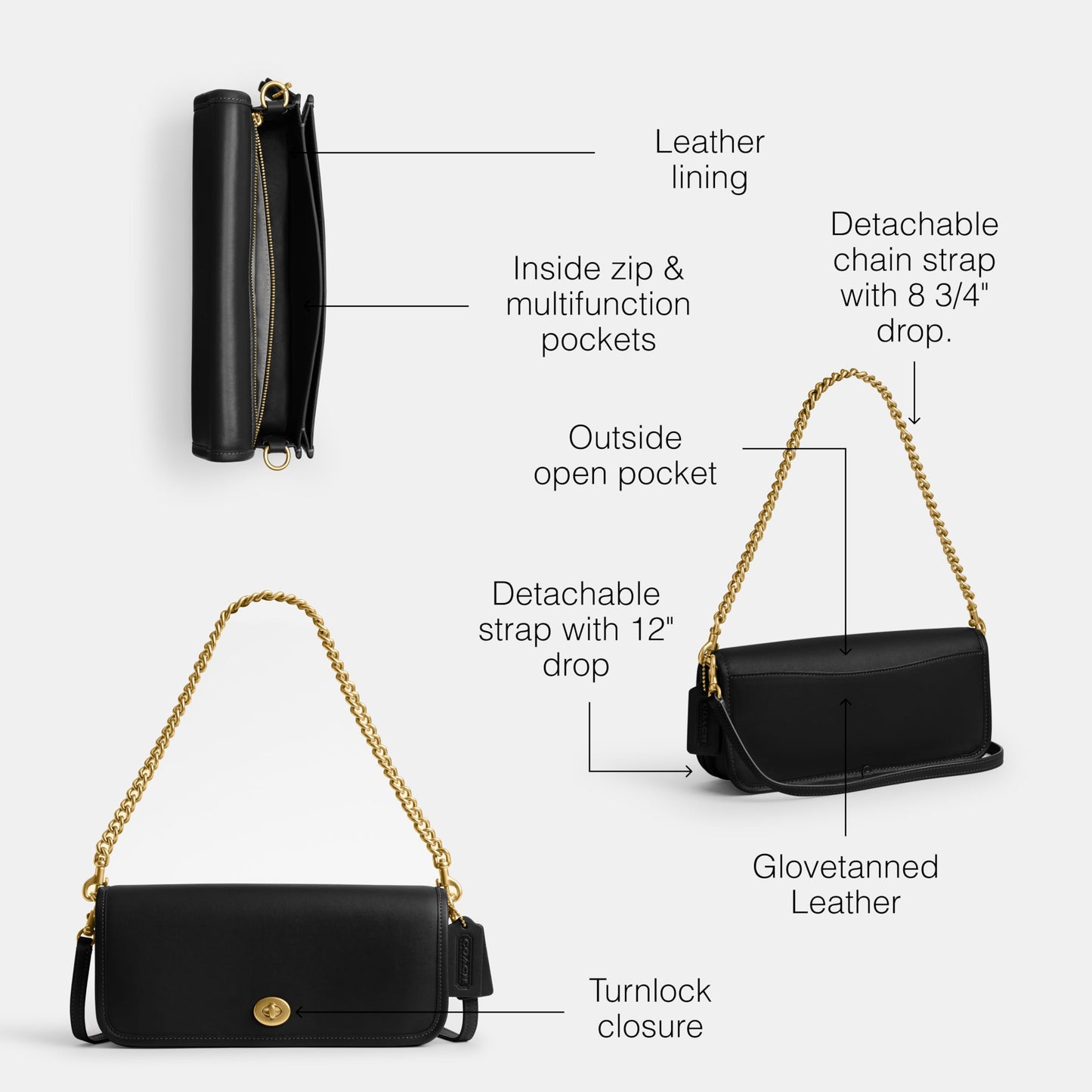 COACH Dinky Bag, B4/Black