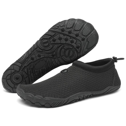 Mishansha Womens Mens Water Shoes Wide Toe Box Swim Beach Barefoot Shoes Quick Dry Non Slip Lividity Black 12.5 Women/10.5 Men