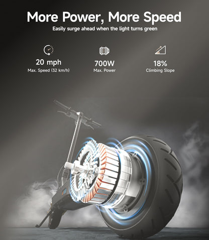 NAVEE GT3 Electric-Scooter-Adults, e Scooter, Fast 20 Mph, 700w 500w Motor with Suspension, Long Range 30 Miles, 10 inch Tires All Terrain, Foldable for Commuter Men Adult Teens Students Heavy Duty