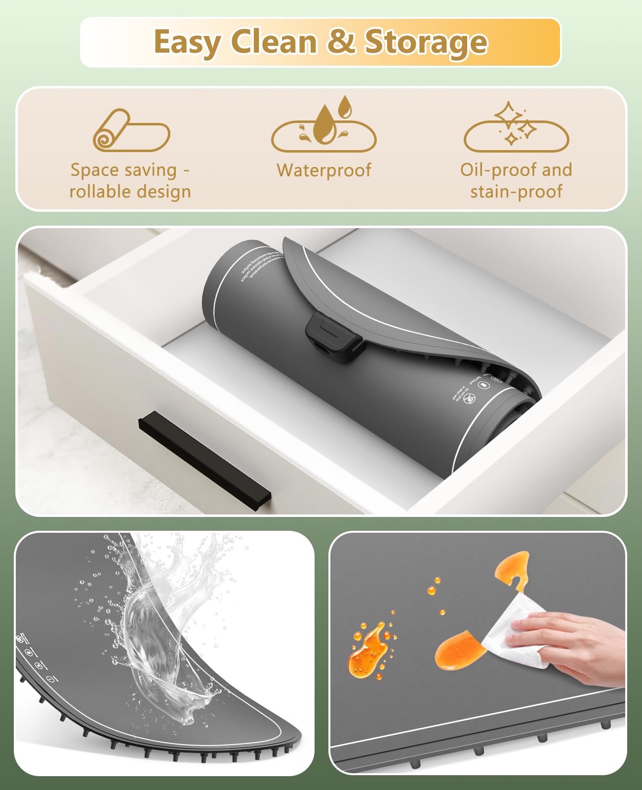Food Warming Mats for Countertop Extra Large(XXL 36"x15"),Electric Heating Pad for Food,Roll Up Silicone Warmer Mat for Party,Christmas House Warming Gift for Home Daily Use(Gray)